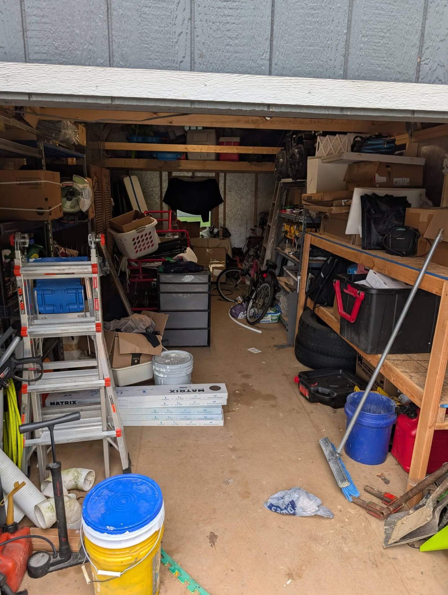 Garage doorway before and after - before