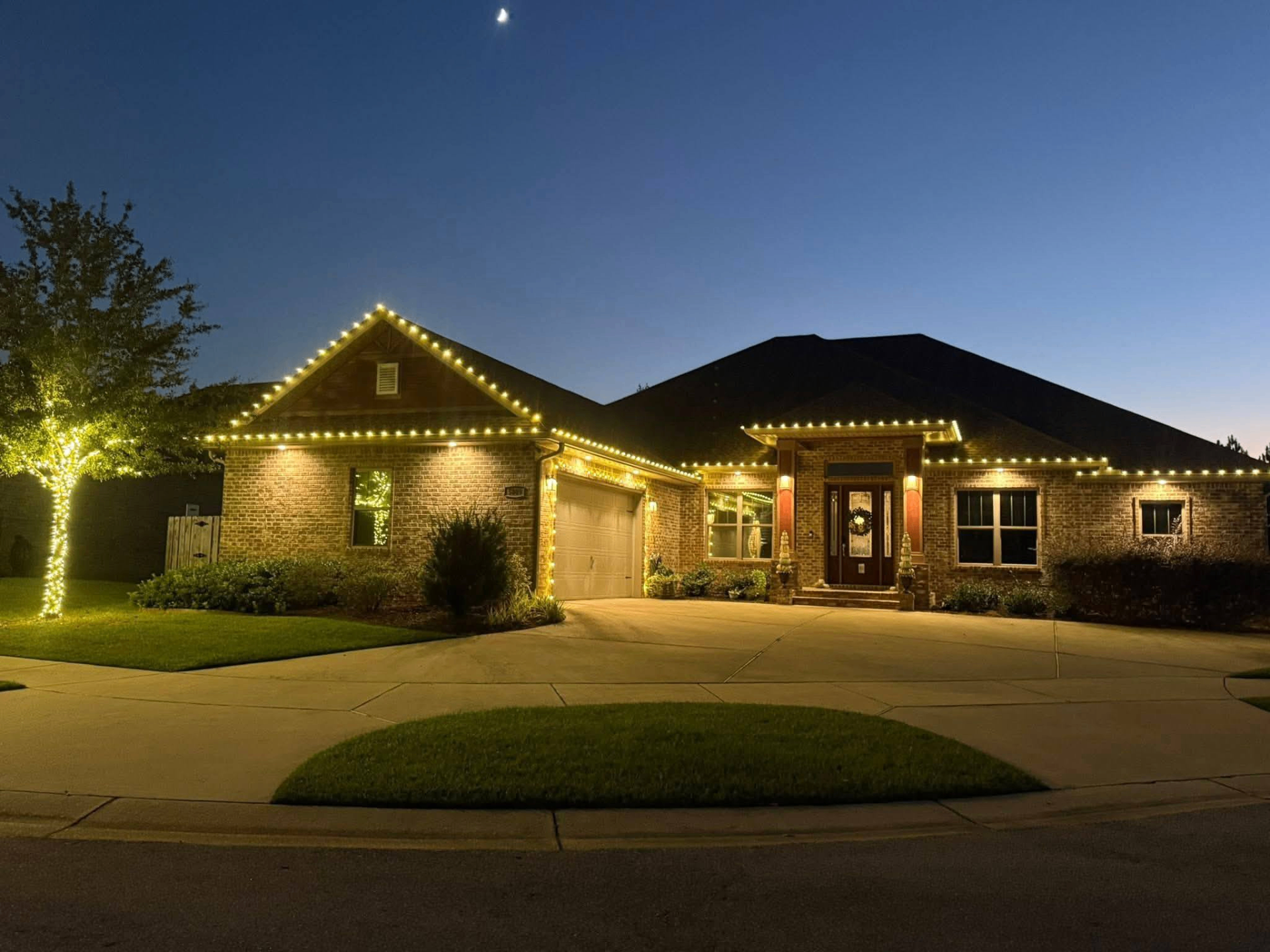 Christmas light installation